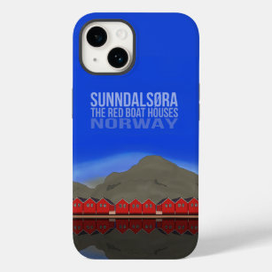 Die Red Boat Houses Sunndalsøra Norwegen Case-Mate iPhone 14 Hülle