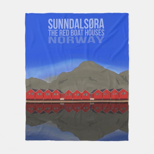 Die Red Boat Houses Sunndalsøra Norwegen Fleecedecke (Vorderseite)