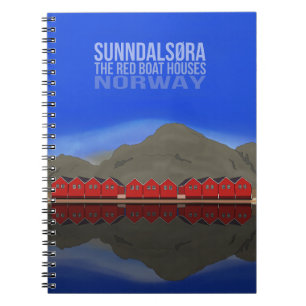 Die Red Boat Houses Sunndalsøra Norwegen Leinwand  Notizblock