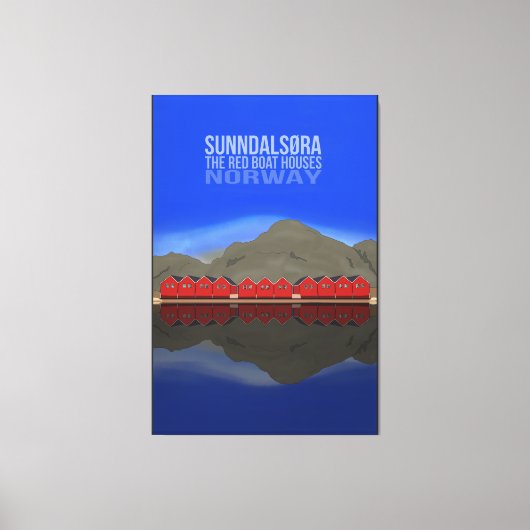 Die Red Boat Houses Sunndalsøra Norwegen Leinwanddruck (Vorderseite)