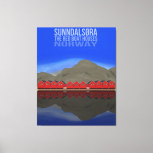 Die Red Boat Houses Sunndalsøra Norwegen Leinwanddruck
