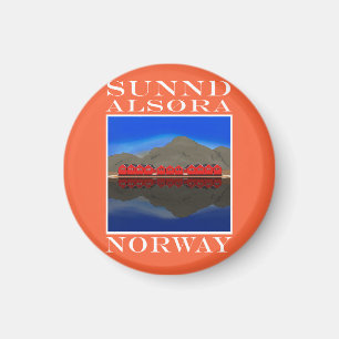Die Red Boat Houses Sunndalsøra Norwegen Magnet