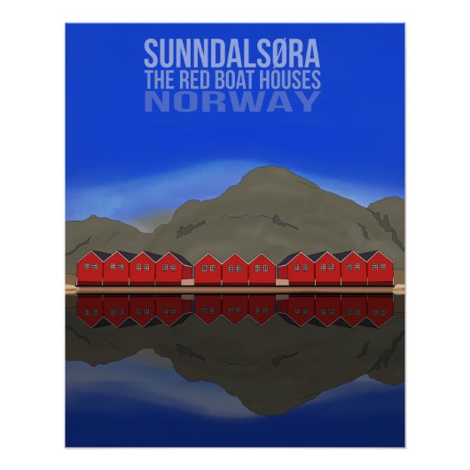 Die Red Boat Houses Sunndalsøra Norwegen Poster (Vorderseite)