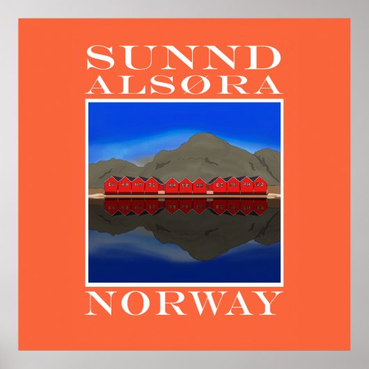 Die Red Boat Houses Sunndalsøra Norwegen Poster (Vorne)