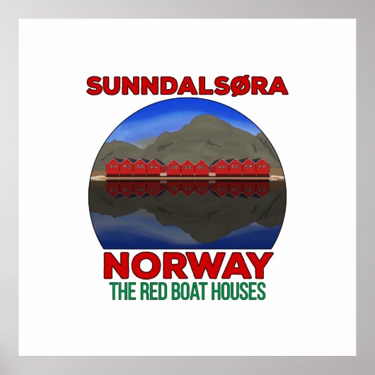Die Red Boat Houses Sunndalsøra Norwegen Poster (Vorne)
