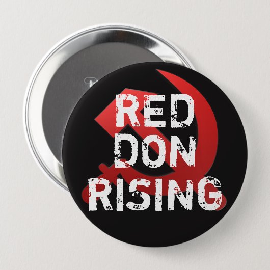 Die "Red Don Rising" mit der russischen Sichel Button (Vorne & Hinten)