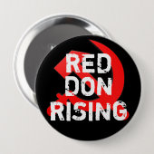 Die "Red Don Rising" mit der russischen Sichel Button (Vorne & Hinten)