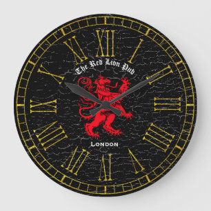 Die Red Lion Pub Vintage Große Wanduhr