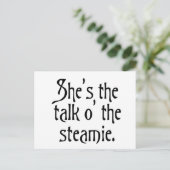 Die Rede vom Steamigeglasgow uk lustigen Spaß Postkarte (Stehend Vorderseite)