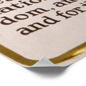 Die Rede von Abraham Lincoln 1863 in Gettysburg Poster (Ecke)