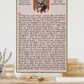 Die Rede von Abraham Lincoln 1863 in Gettysburg Poster (Küche)