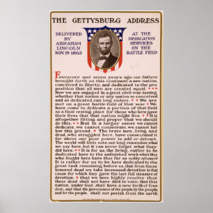 Die Rede von Abraham Lincoln 1863 in Gettysburg Poster