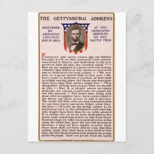 Die Rede von Abraham Lincoln 1863 in Gettysburg Postkarte