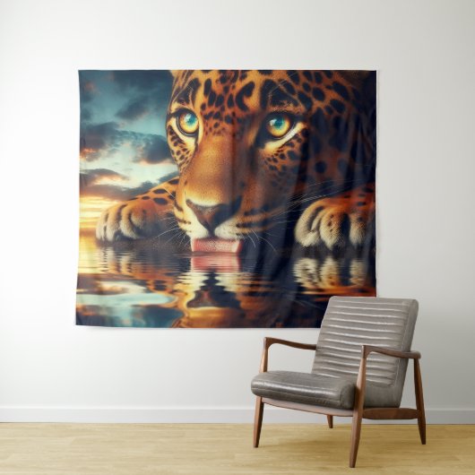 Die Reflektion der Jäger Wandteppich (Beispiel (Horizontal))