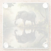 Die Reflektion eines Elefanten Glasuntersetzer (Rückseite)