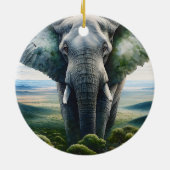 Die Reflektion eines Elefanten Keramik Ornament (Hinten)