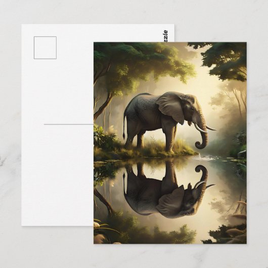 Die Reflektion eines Elefanten Postkarte (Vorne/Hinten)