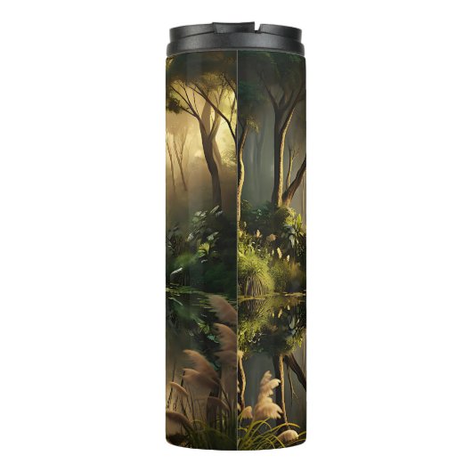 Die Reflektion eines Elefanten Thermosbecher (Rückseite)