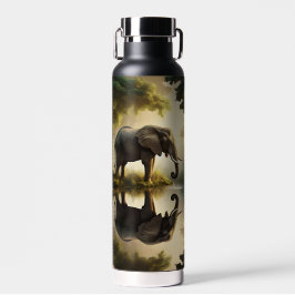 Die Reflektion eines Elefanten Trinkflasche