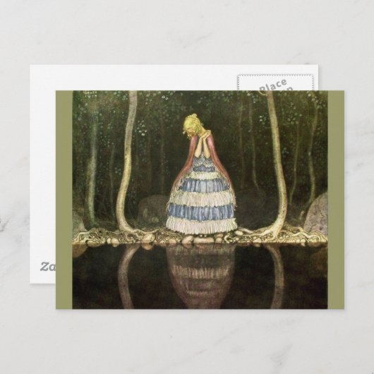 Die Reflexion der Prinzessin im Pool Postkarte (Vorne/Hinten)