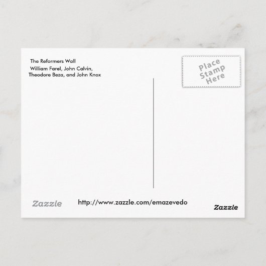 Die Reformmauer - Genf Postkarte (Rückseite)