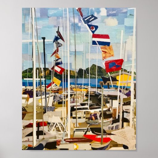 "Die Regatta" in geschnittenem Papier Poster (Vorne)