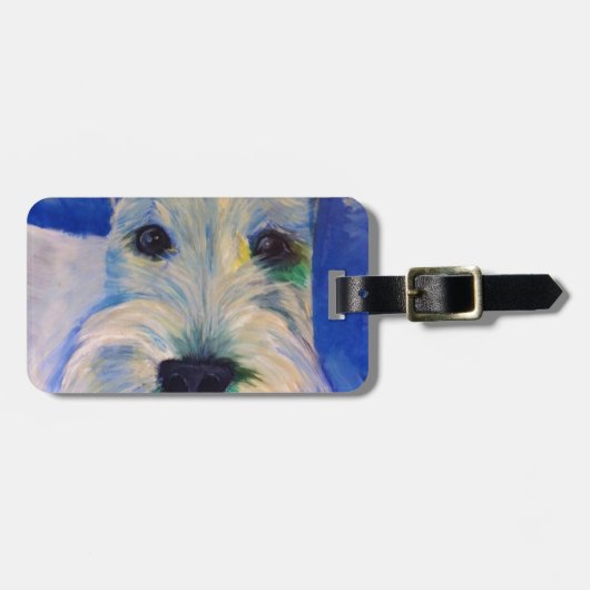 Die REGEL des weißen Schnauzers! Gepäckanhänger (Vorderseite horizontal)
