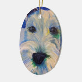 Die REGEL des weißen Schnauzers! Keramik Ornament (Links)