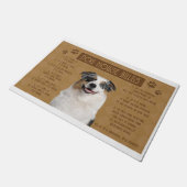 Die Regeln des australischen Schäferhundes, wenn e Fußmatte (Schrägansicht)