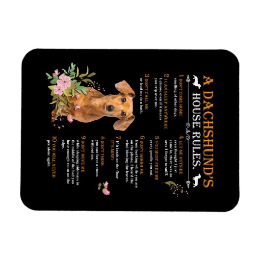 Die Regeln des Hauses einer Dackel Magnet (Horizontal)