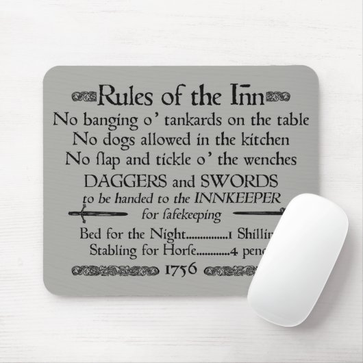 Die Regeln des Inns, Insider des 18. Jahrhunderts Mousepad (Mit Mouse)