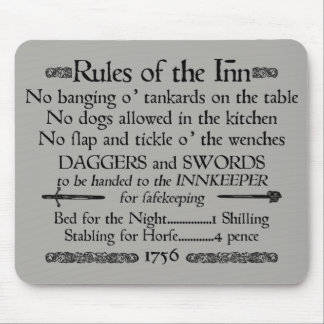 Die Regeln des Inns, Insider des 18. Jahrhunderts Mousepad