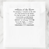 Die Regeln des Inns, Insider des 18. Jahrhunderts Rechteckiger Aufkleber (Tasche)