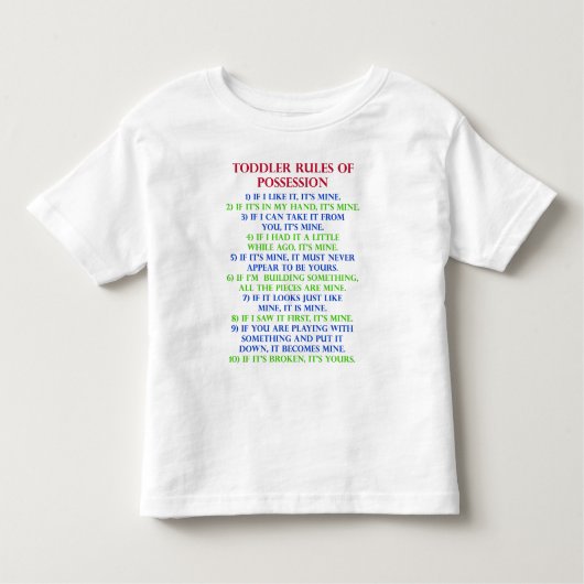 Die Regeln des Kleinkind-Kindes des Kleinkind T-shirt (Vorderseite)