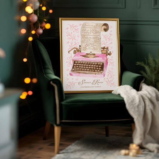 Die Regeln des Weihnachtsmanns Retro-Aquarellfarbe Poster