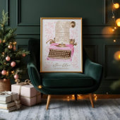 Die Regeln des Weihnachtsmanns Retro-Aquarellfarbe Poster