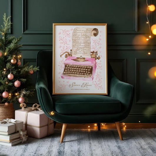 Die Regeln des Weihnachtsmanns Retro-Aquarellfarbe Poster