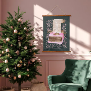 Die Regeln des Weihnachtsmanns Retro-Aquarellfarbe Wandteppich Mit Holzrahmen