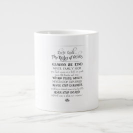 "Die Regeln unserer Zuhause" Personalisierter Fami Jumbo-Tasse