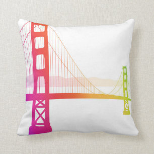 Die Regenbogen-Art Golden gate bridges Kissen