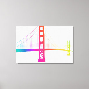 Die Regenbogen-Art Golden gate bridges Leinwanddruck