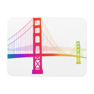 Die Regenbogen-Art Golden gate bridges Magnet