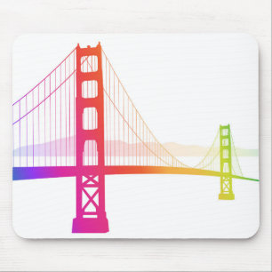 Die Regenbogen-Art Golden gate bridges Mousepad