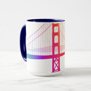Die Regenbogen-Art Golden gate bridges   Tasse
