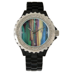 Die Regenbogen-Eukalyptus-Baum-diamante de Armbanduhr
