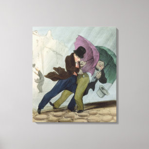 Die Regenschirm-Reise, von 'Flibustiers Parisiens Leinwanddruck