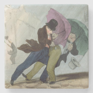 Die Regenschirm-Reise, von 'Flibustiers Parisiens Steinuntersetzer