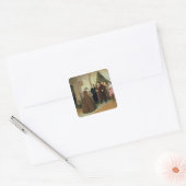 Die Regierung, die im Kaufhaus ankommt Quadratischer Aufkleber (Umschlag)