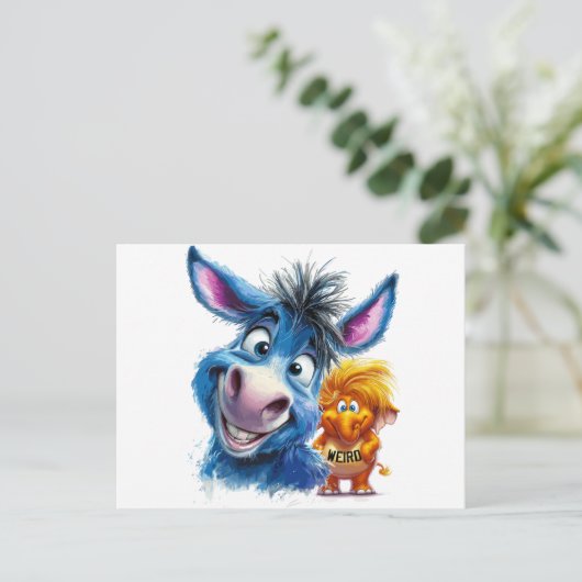 Die Regierung ist komisch, per Tim Walz Postkarte (Stehend Vorderseite)