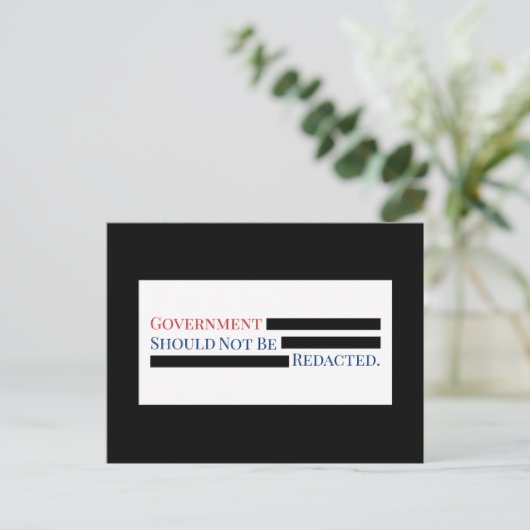 Die Regierung sollte nicht von der FOIA-Freiheit z Postkarte (Stehend Vorderseite)